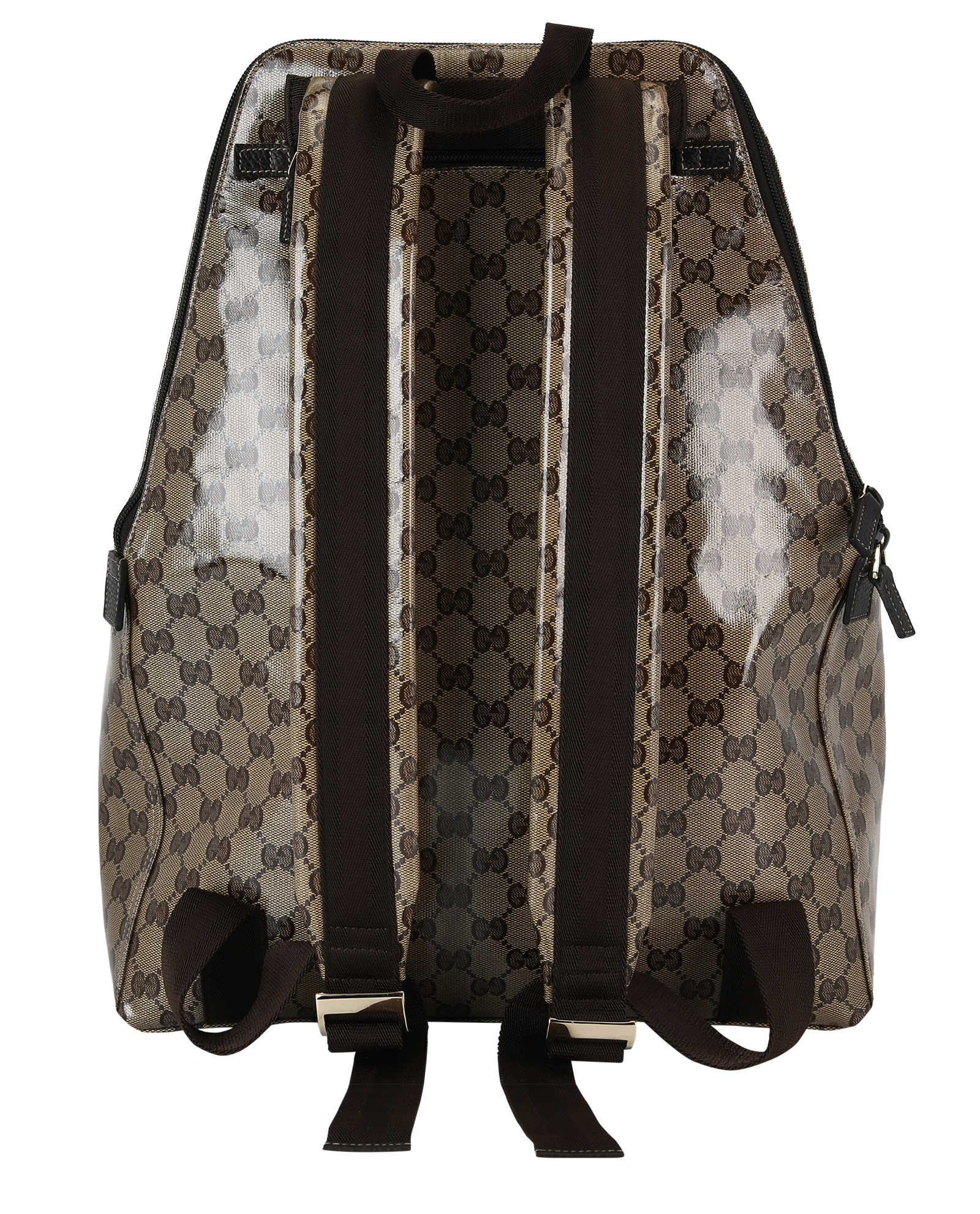 GG Crystal Backpack, &pound;595, Handbags, Beige/Brown, Coated Canvas, Back view